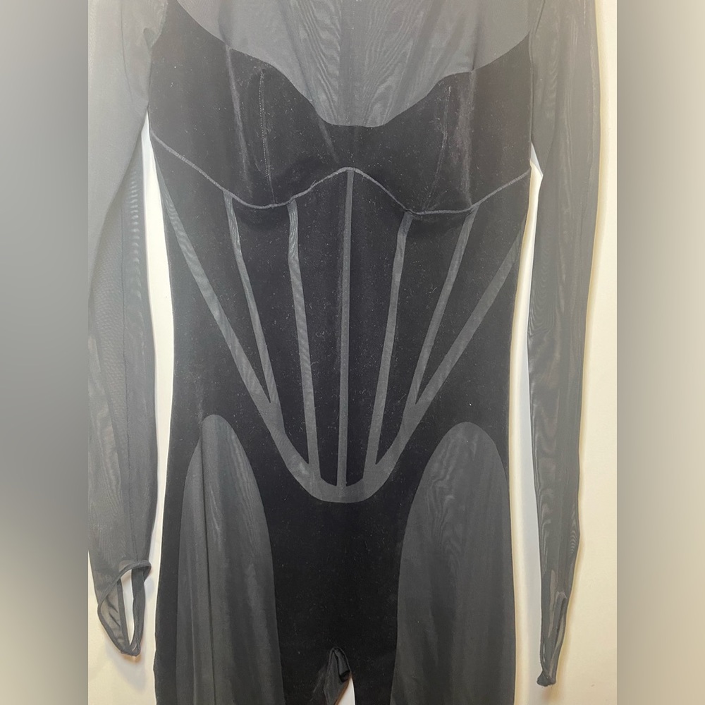 Mugler Black Sheer Jumpsuit - Picture 9 of 15
